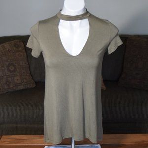 American Eagle Olive Green Soft & Sexy Shirt - S